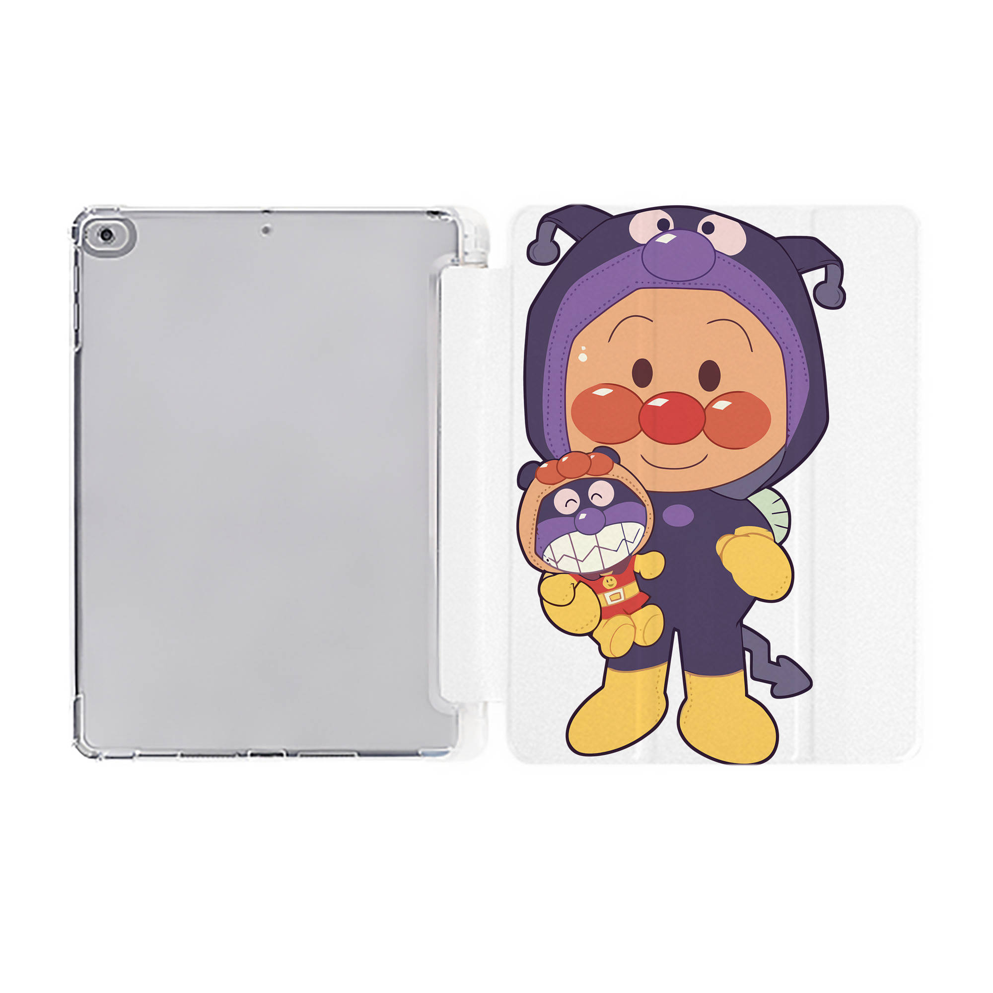 （画像用） アンパンマン Anpanman IPad ケース ペン収納付き 三つ折りスタンド PUレザー×シリコン 対応機種9.5/10.5/10.9インチ